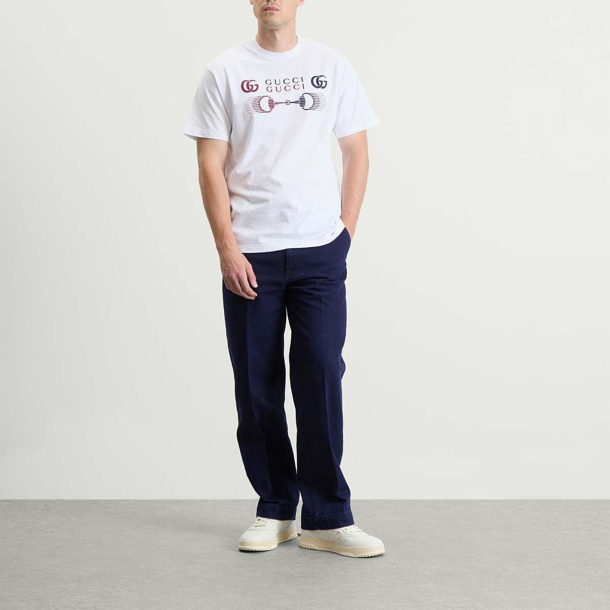 Gucci Men's Motocross Logo T-Shirt in White