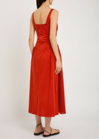 Faithfull The Brand Olas Cotton Midi Dress Red