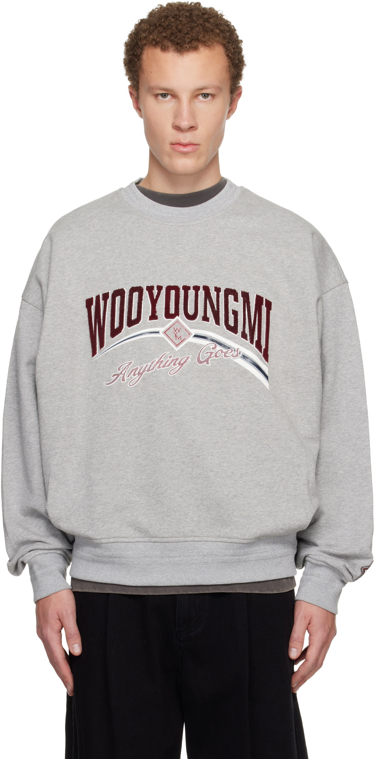 WOOYOUNGMI Gray Lenticular Logo Sweatshirt