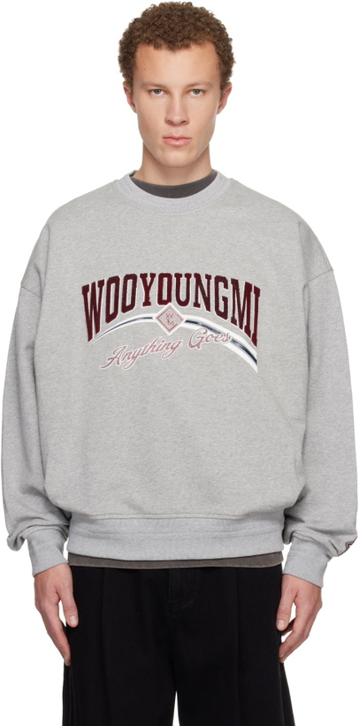 Photo: WOOYOUNGMI Gray Lenticular Logo Sweatshirt