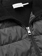 Moncler - Panelled Cotton and Quilted Shell Down Zip-Up Cardigan - Black