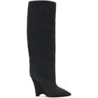 YEEZY Black Canvas Wedge Boots