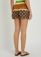Faithfull The Brand Tia Patterned Satin Shorts Stripe