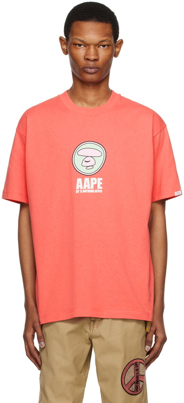 Photo: AAPE by A Bathing Ape Red Printed T-Shirt