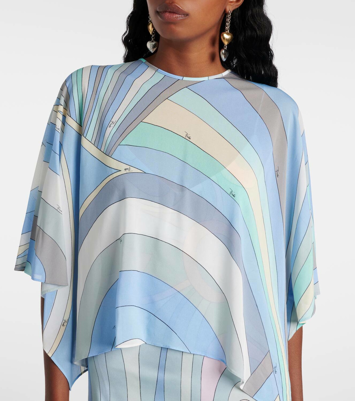 Pucci Iride draped jersey muslin midi dress Emilio Pucci