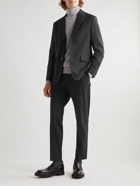 Theory - Mayer Tapered Wool-Blend Twill Trousers - Black