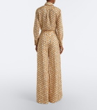 Zimmermann Belted printed linen wide-leg pants