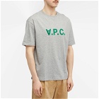 A.P.C. Men's Heavyweight VPC Logo T-Shirt in Heathered Light Grey