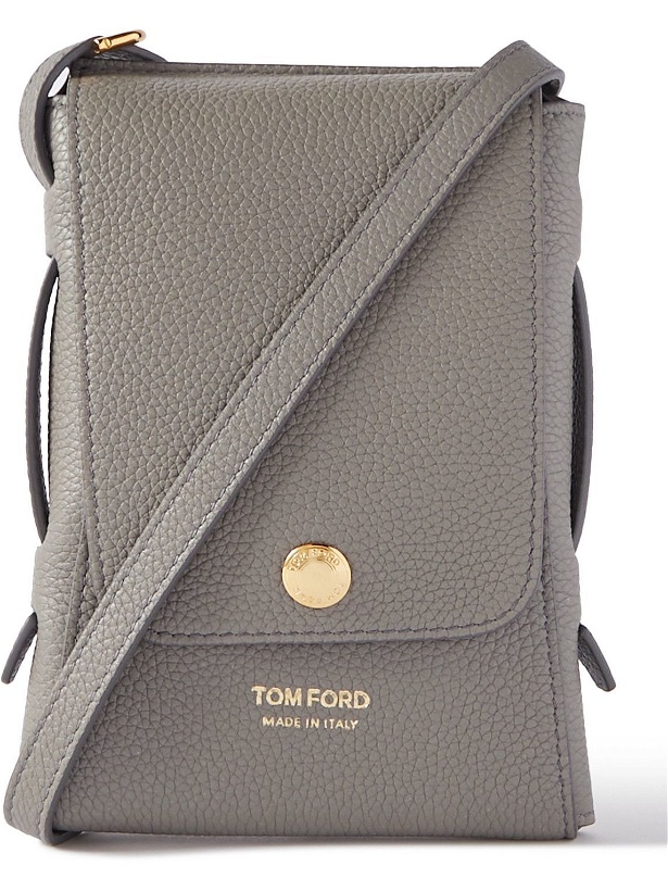Photo: TOM FORD - Pebble-Grain Leather Messenger Bag