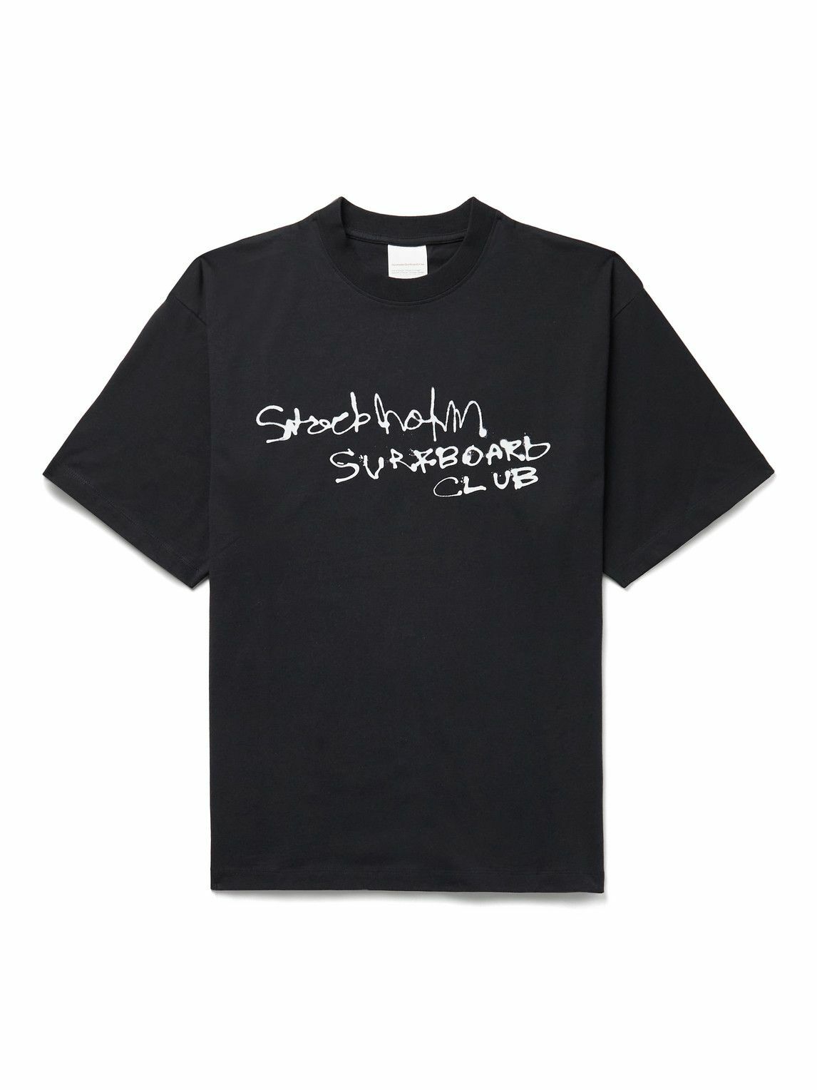 Stockholm (Surfboard) Club ブラック Tシャツ Stockholm Surfboard Club - Logo-Print Organic Cotton-Jersey T