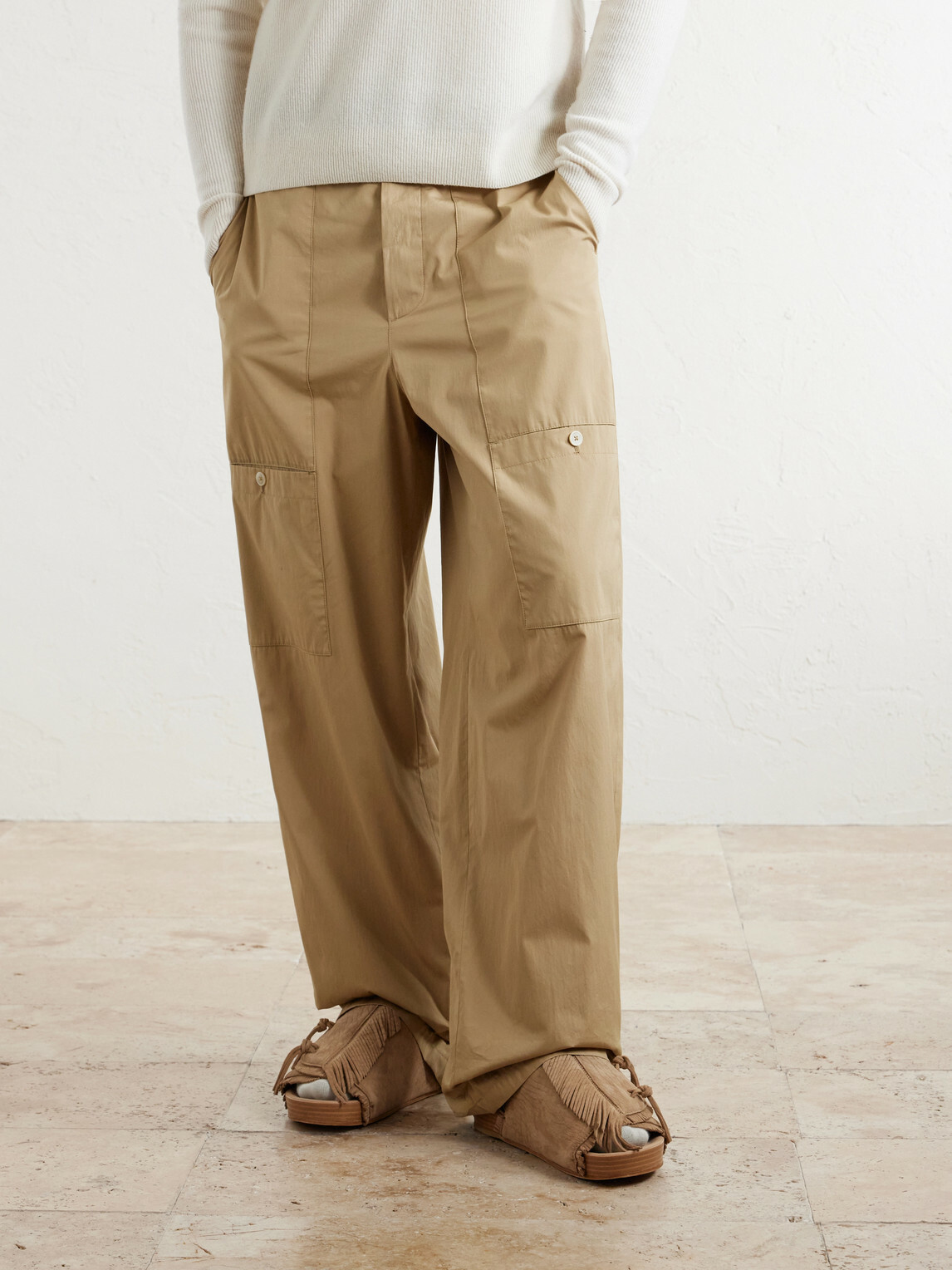 Visvim - Christo Shaman Folk Suede Slides - Neutrals