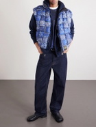 KAPITAL - Quilted Patchwork Bandana-Print Shell Gilet - Blue