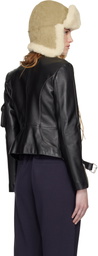 OPEN YY Black Leather Radius Motor Jacket
