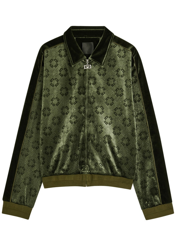 Photo: Givenchy Monogram-jacquard Velvet Jacket Green