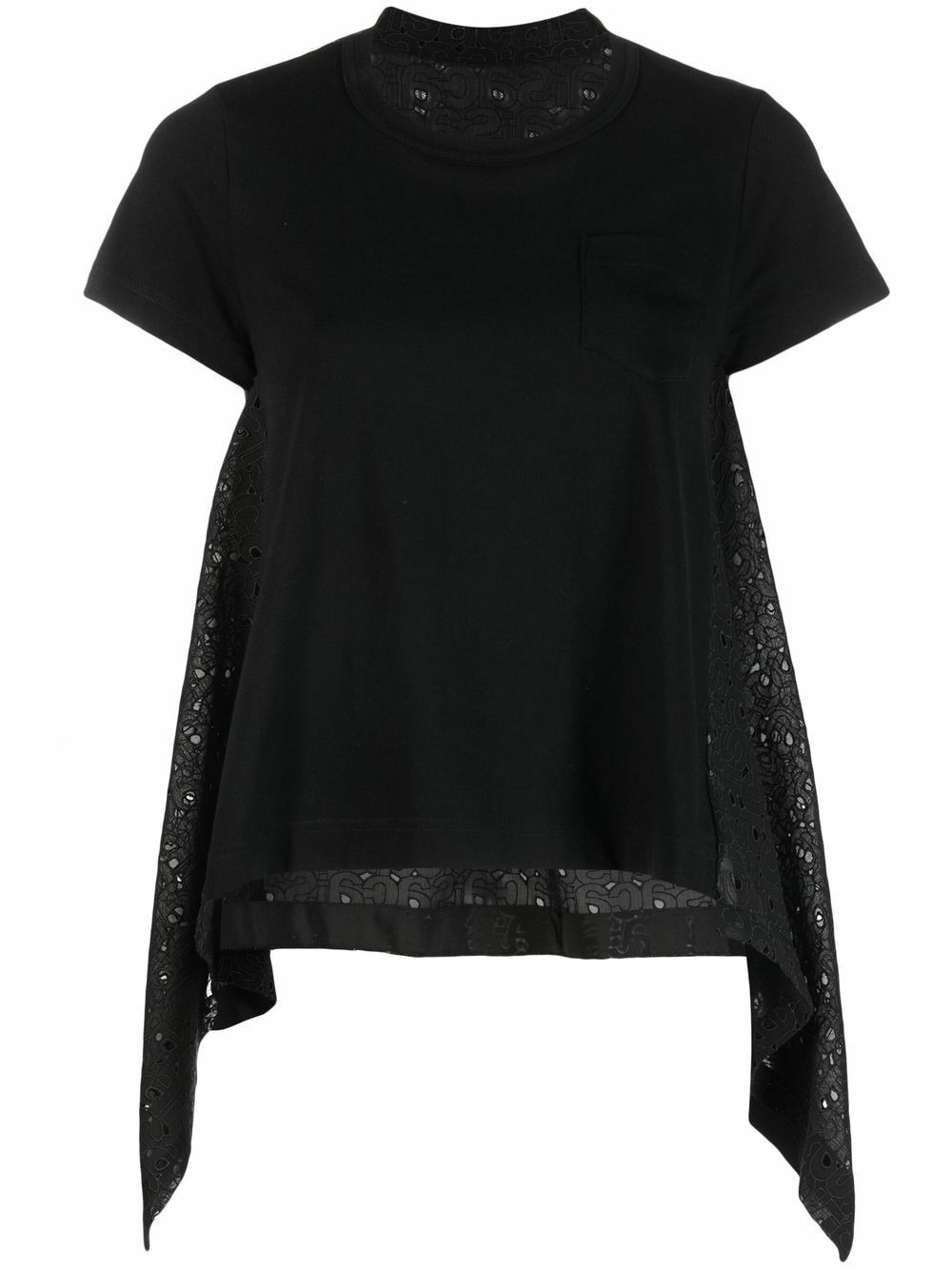 SACAI - Embroidery Lace Cotton T-shirt Sacai