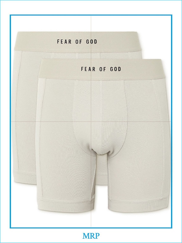 Photo: Fear of God - Two-Pack Stretch-Cotton Jersey Boxer Briefs - Gray