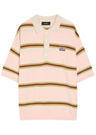 Nahmias Logo-appliquéd Striped Cotton Piqué Polo Shirt Pink