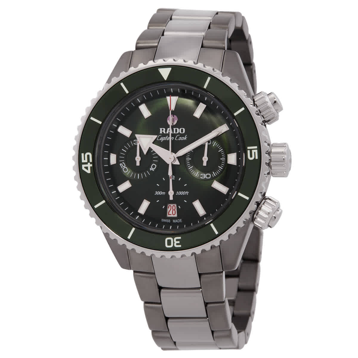 Rado Captain Cook Chronograph Automatic Green Dial Mens Watch R32189313