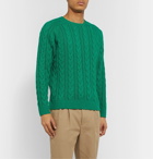 Beams Plus - Slim-Fit Cable-Knit Cotton Sweater - Green