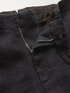 ERMENEGILDO ZEGNA - Garment-Dyed Linen Trousers - Black