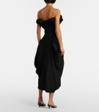 Magda Butrym Draped cotton-blend cocktail dress