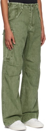 R13 Green Wide-Leg Cargo Pants