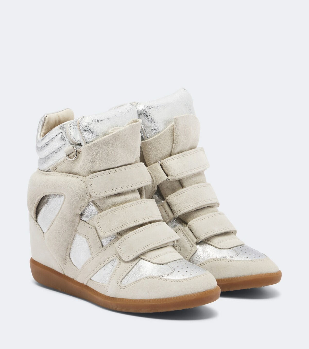 Isabel Marant Bekett suede and metallic leather sneakers