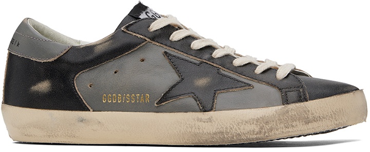Photo: Golden Goose Black & Gray Super-Star Double Quarter Sneakers