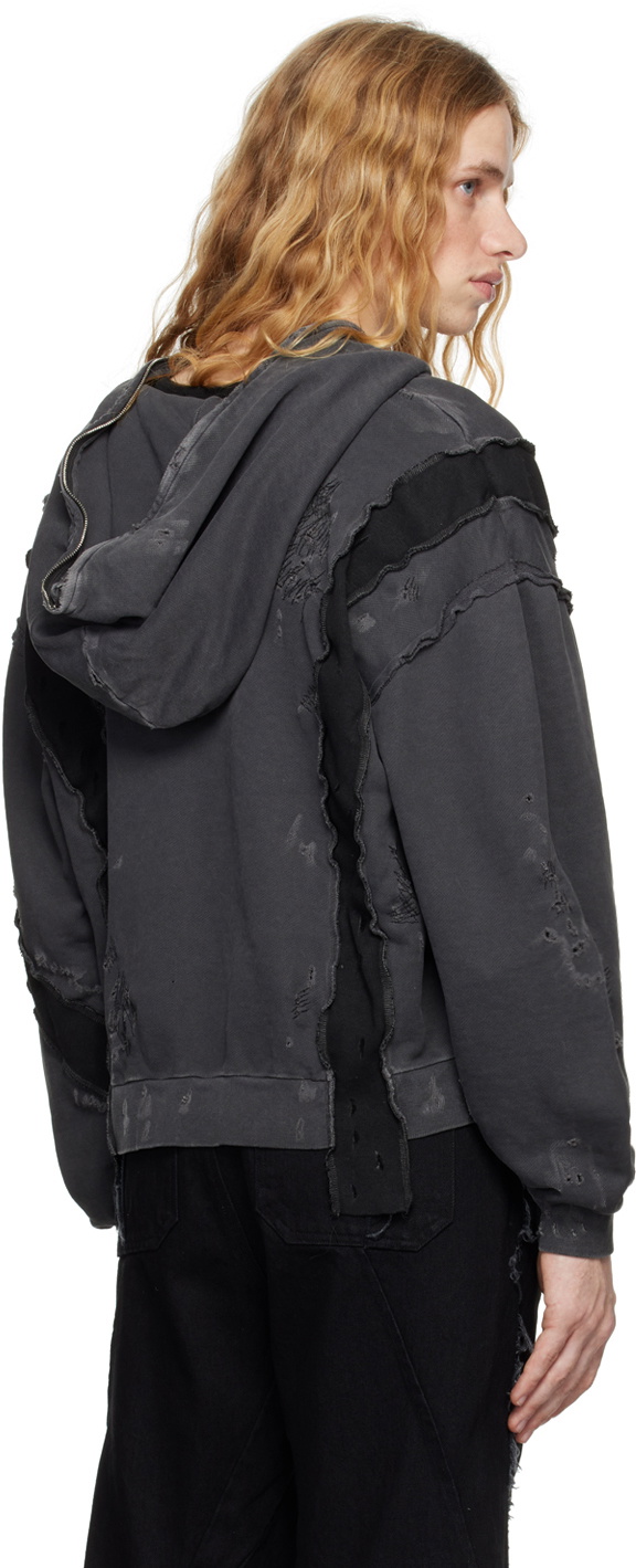 CMMAWEAR Black C Contrast Panel Reworked Hoodie