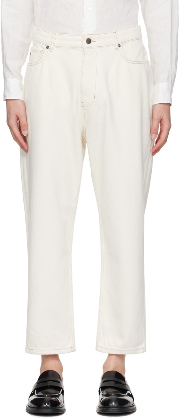 Photo: Emporio Armani Off-White Embossed Jeans