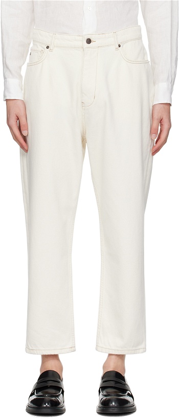 Photo: Emporio Armani Off-White Embossed Jeans