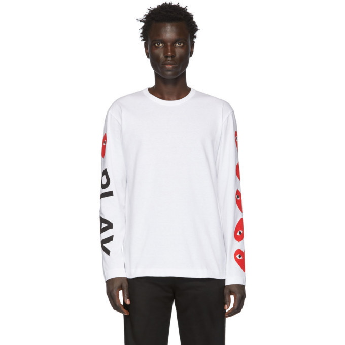 Photo: Comme des Garcons Play White Play Long Sleeve T-Shirt