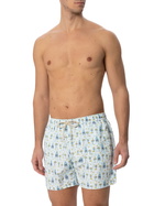 MC2 Saint Barth Man Light Fabric Swim Shorts With Gin Print | Gin Mare Special Edition