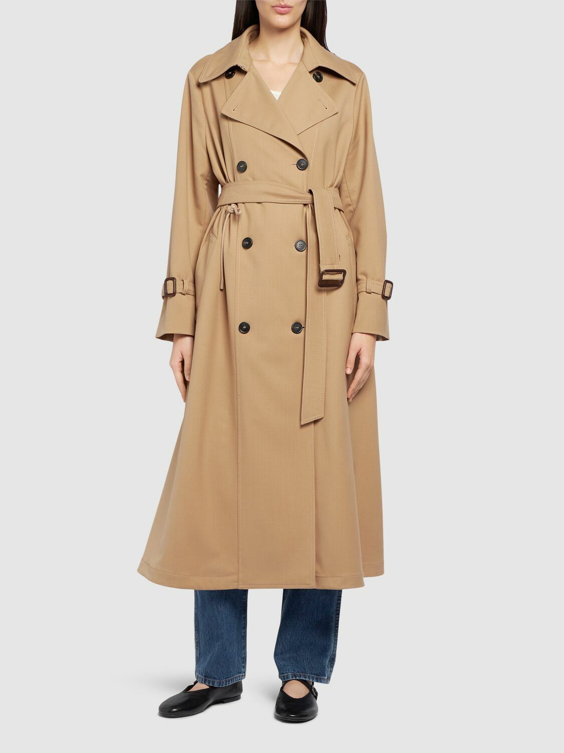 Weekend Max Mara ダブルブレストトレンチコート「FATUO」 WEEKEND MAX MARA Fatuo Wool Blend Trench Coat Weekend Max Mara