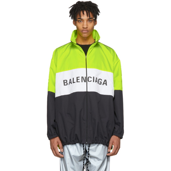 Photo: Balenciaga Yellow and Black Logo Track Jacket