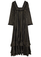 Chloe Fil Coupé Chiffon Maxi Dress Black