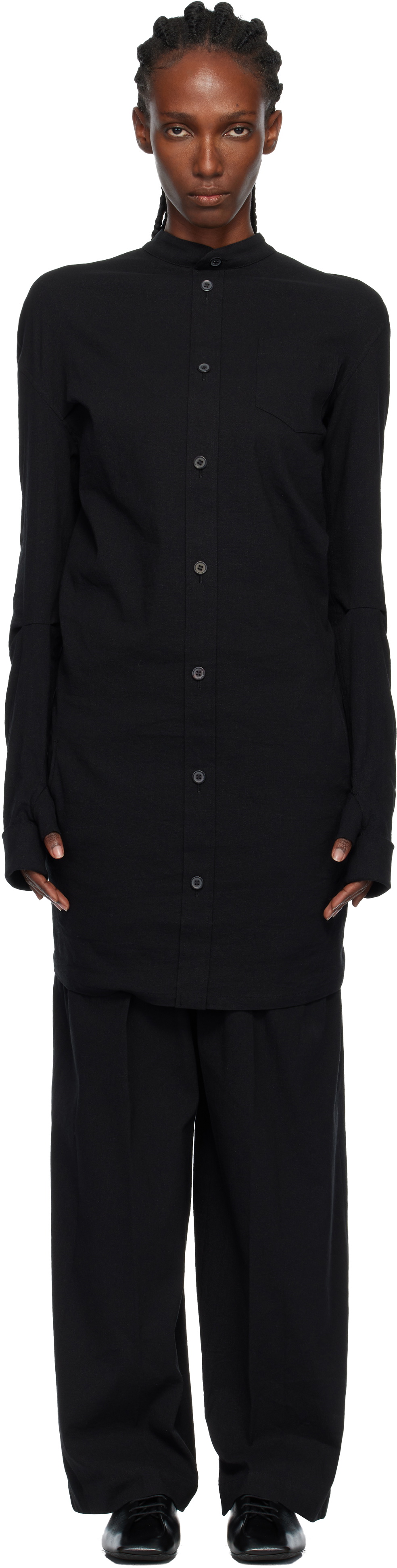 ISSEY MIYAKE Black 'Like Torso Like Shirt' Minidress