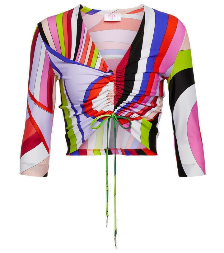 Photo: Pucci Ruched printed crop top