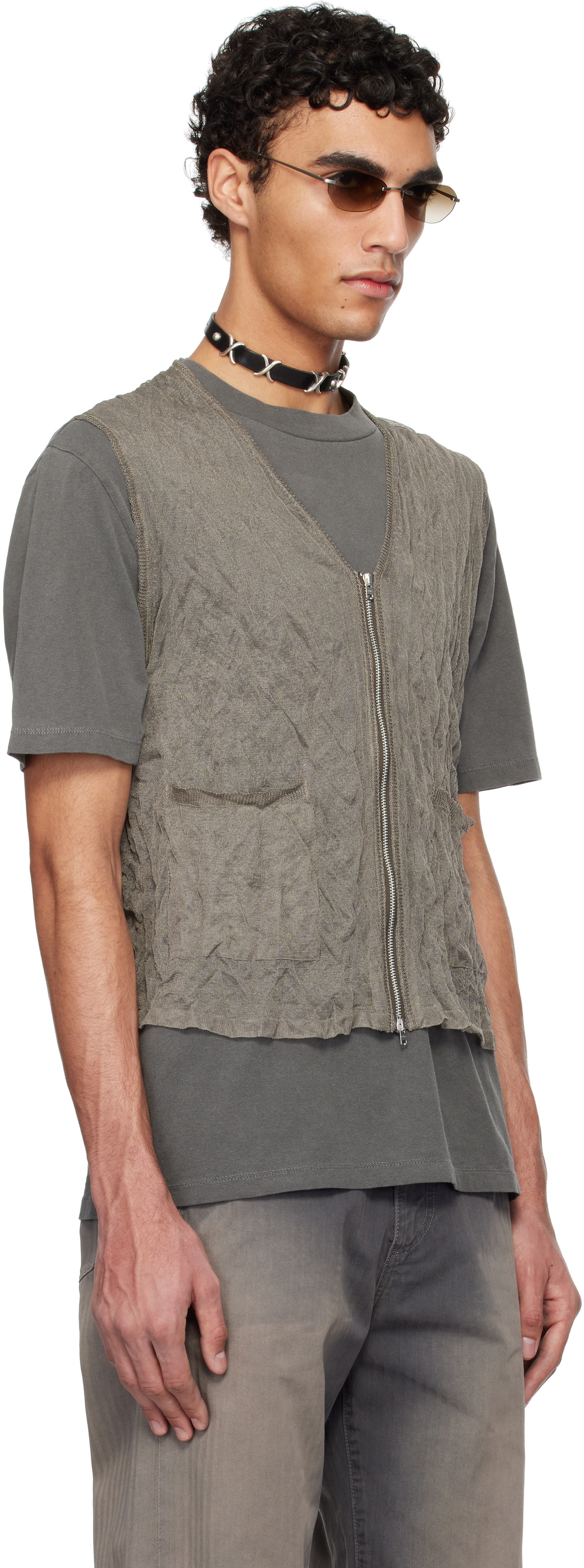 OUR LEGACY Taupe Crush Vest