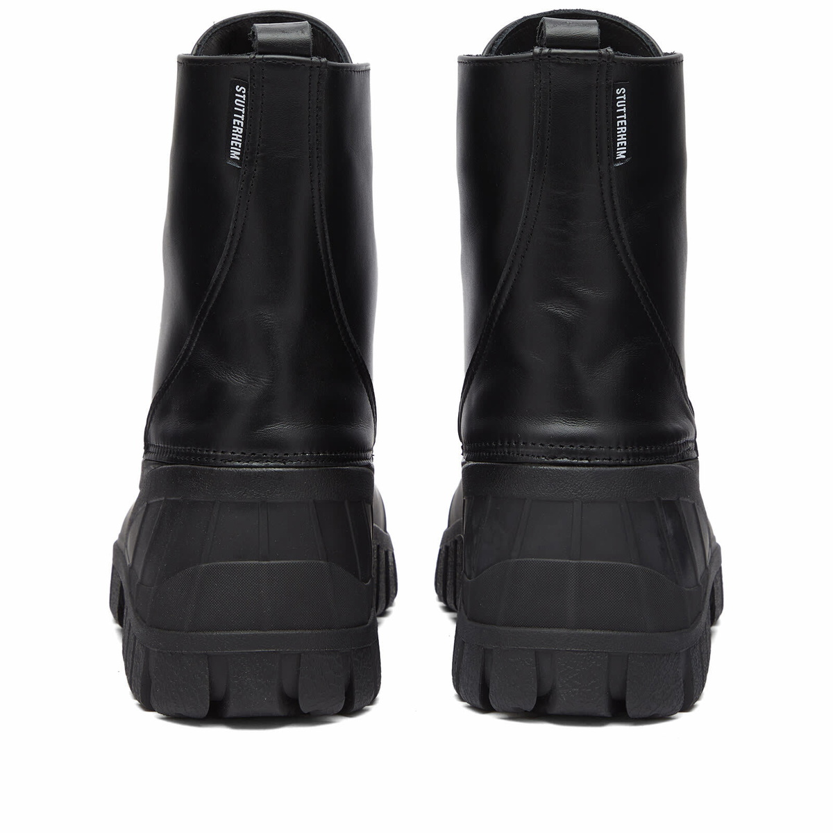 Stutterheim Women's Leather Patrol Boot in Black