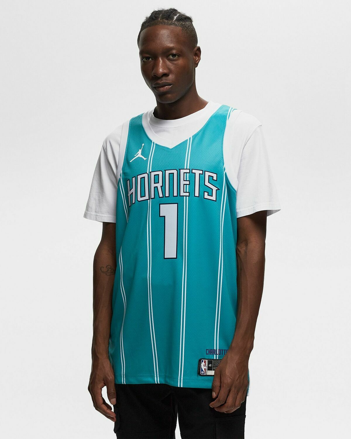 Nike Charlotte Hornets Icon Edition 2022/23 Jordan Dri Fit Nba Swingman Trikot Blue Jerseys