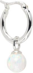 Hatton Labs SSENSE Exclusive Silver & White Opal Hoop Earring