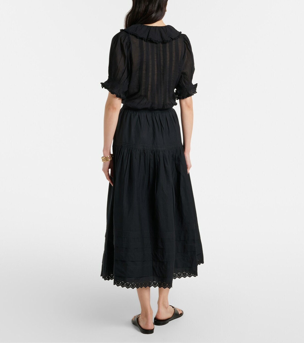 Dôen Sebastiane cotton poplin midi skirt