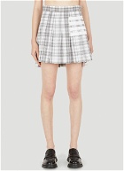 Plaid Pleated Skirt in Grey