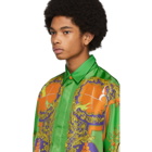Casablanca Green Silk Print Shirt