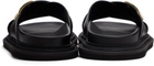 Moschino Black Logo Plaque Sandals