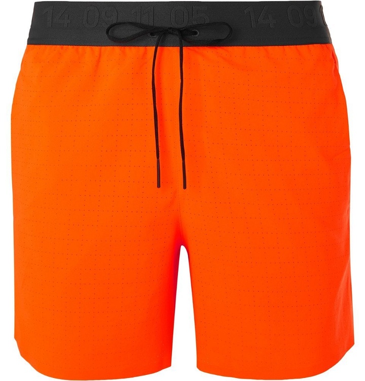 Photo: Nike Running - Tech Pack Flex Stride Slim-Fit Dri-FIT Shorts - Orange