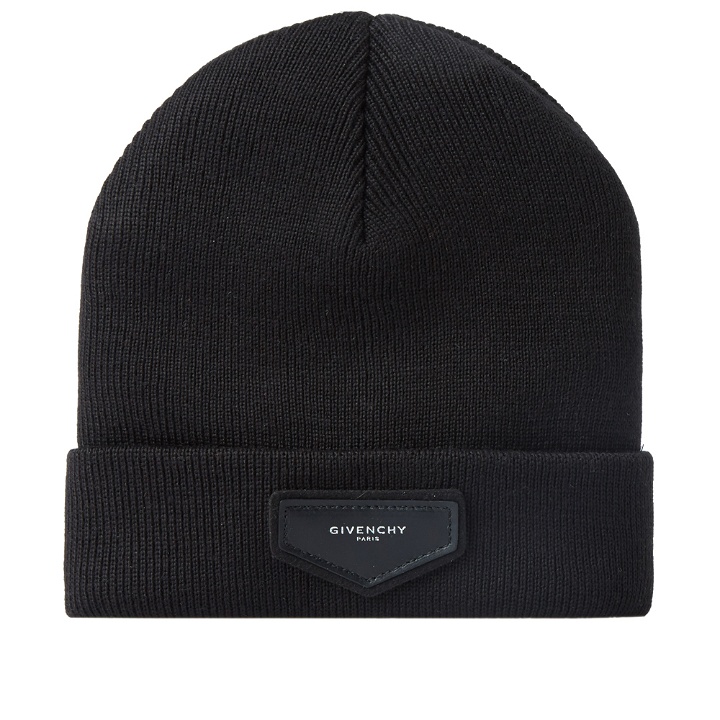 Photo: Givenchy Leather Patch Logo Beanie