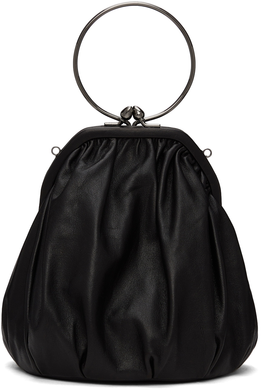 Yohji Yamamoto Leather 'discord' Clasp Drape Pouch Shoulder Bag