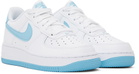 Nike Kids White & Blue Air Force 1 Little Kids Sneakers
